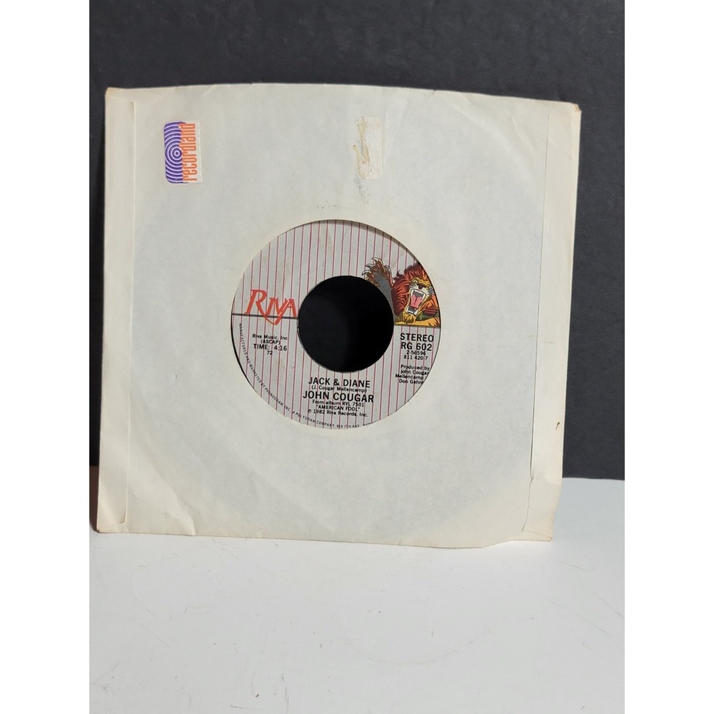 John Cougar Mellencamp - Jack & Diane/Can You Take It - 45 Rpm Vinyl Single